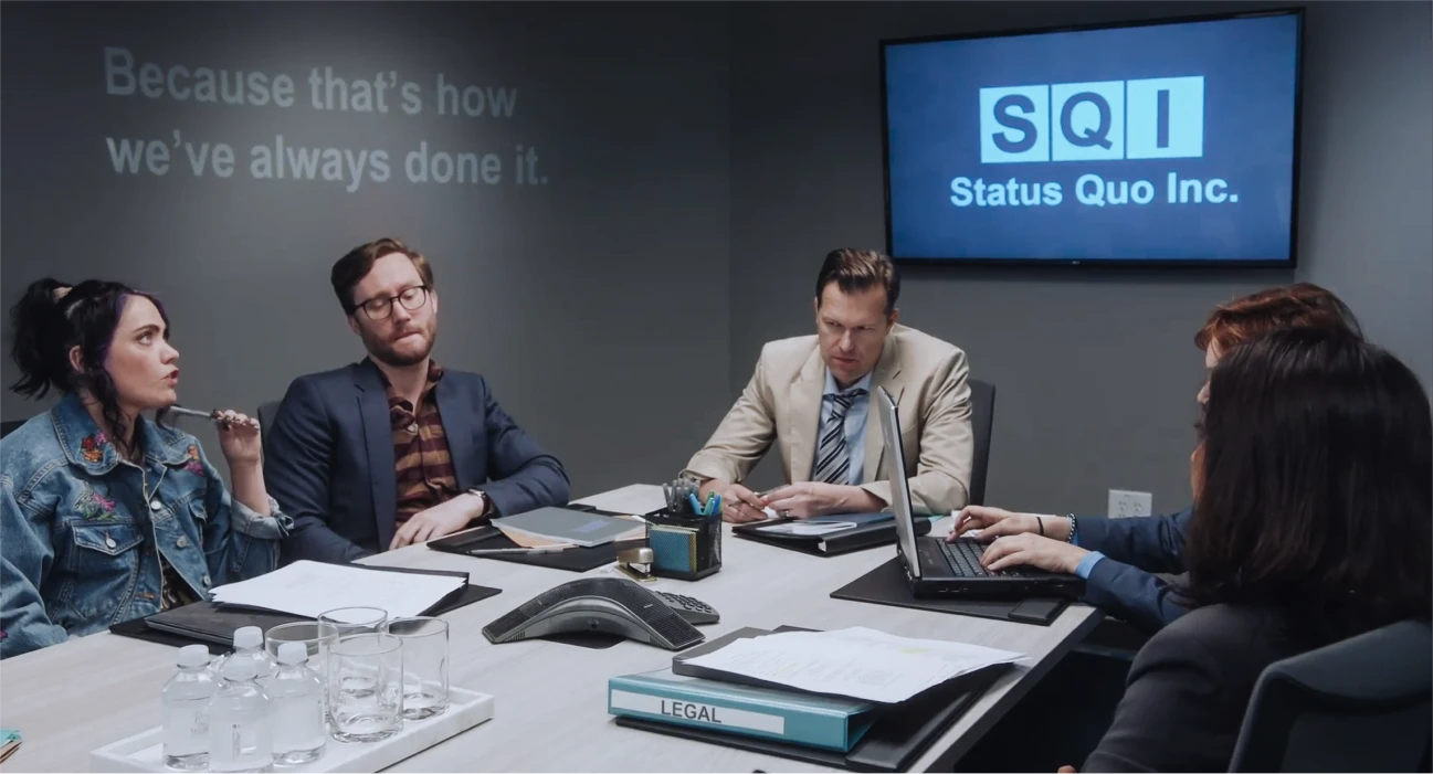 A very status quo marketing team meeting